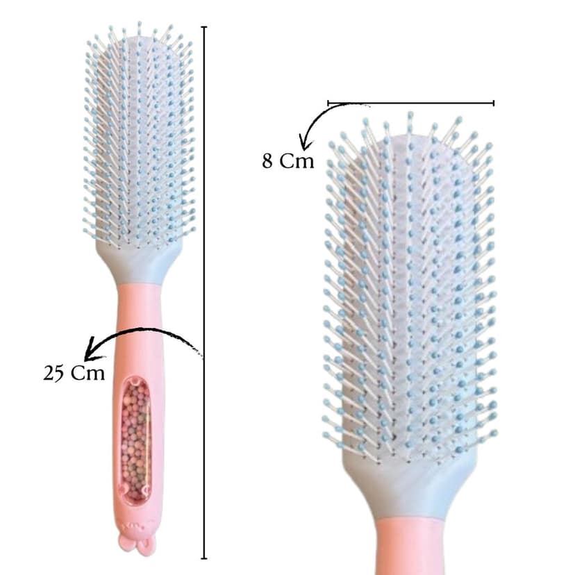Hair Brush with Strong & Flexible Nylon Bristles having Anti-static Ball Tips, For Grooming, Straightening, Smoothing in blue Colour view 4