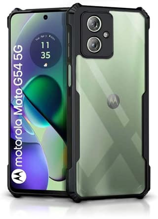 PLUGTECH Slim Shockproof Case | Matte Black Soft | Drop Protection | Precise Cutouts | Premium Mobile Cover for Moto G54, Moto G64
