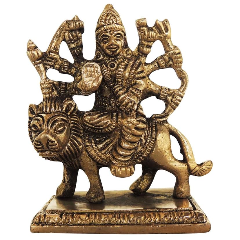 Brass Durga Ji Statue - Classic Religious Idol for Temple Decor, Height : 4 Inch (BSMAS1225 A) view 2