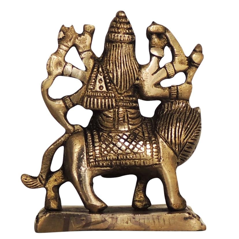 Brass Durga Ji Statue - Classic Religious Idol for Temple Decor, Height : 4 Inch (BSMAS1225 A) view 3