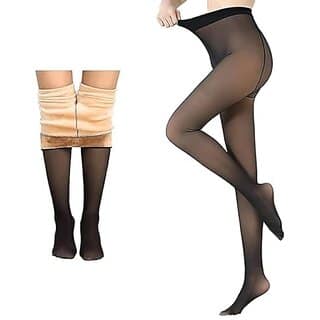 WildProducts - Winter Warm Thermal Fleece Lined Dual-Tone Women Velvet Touch Leggings Tights Pants view 2
