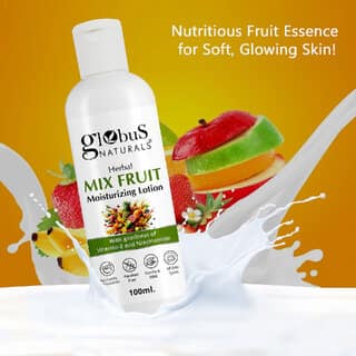 Globus Naturals Herbal Mix Fruit Moisturizing Body Lotion For Radiant, Glowing Skin, Non-Sticky, Fast Absorbing, Daily Moisturizer All Skin Types 100ml