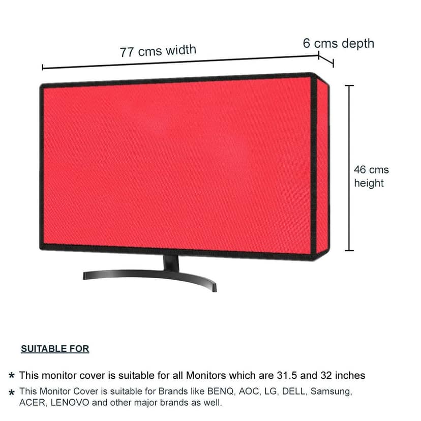PalaP Super Premium Dust Proof Monitor Cover for ACER 31.5 inches Monitor (RED) view 3