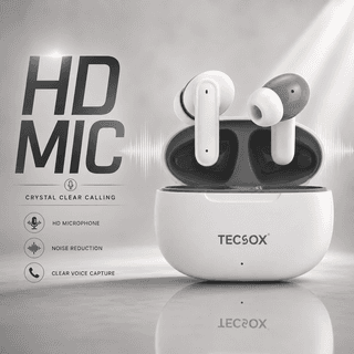 TecSox Combo Pulse 611 Bluetooth Earbuds | Bluetooth 5.3 | 30Hr Play Time TecSox Combo Pulse 611 Bluetooth Earbuds | Bluetooth 5.3 | 30Hr Play Time - Black