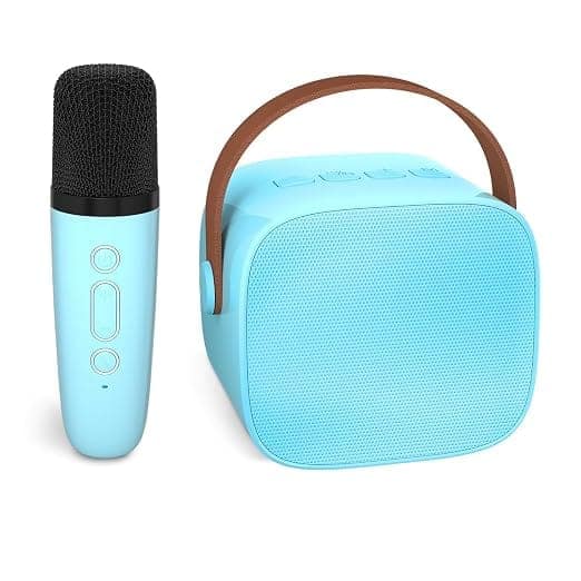Wireless Karaoke Speaker with Microphone, Portable Bluetooth Speaker with LED Light Effects, and Carry Handle for Kids and Adults view 4