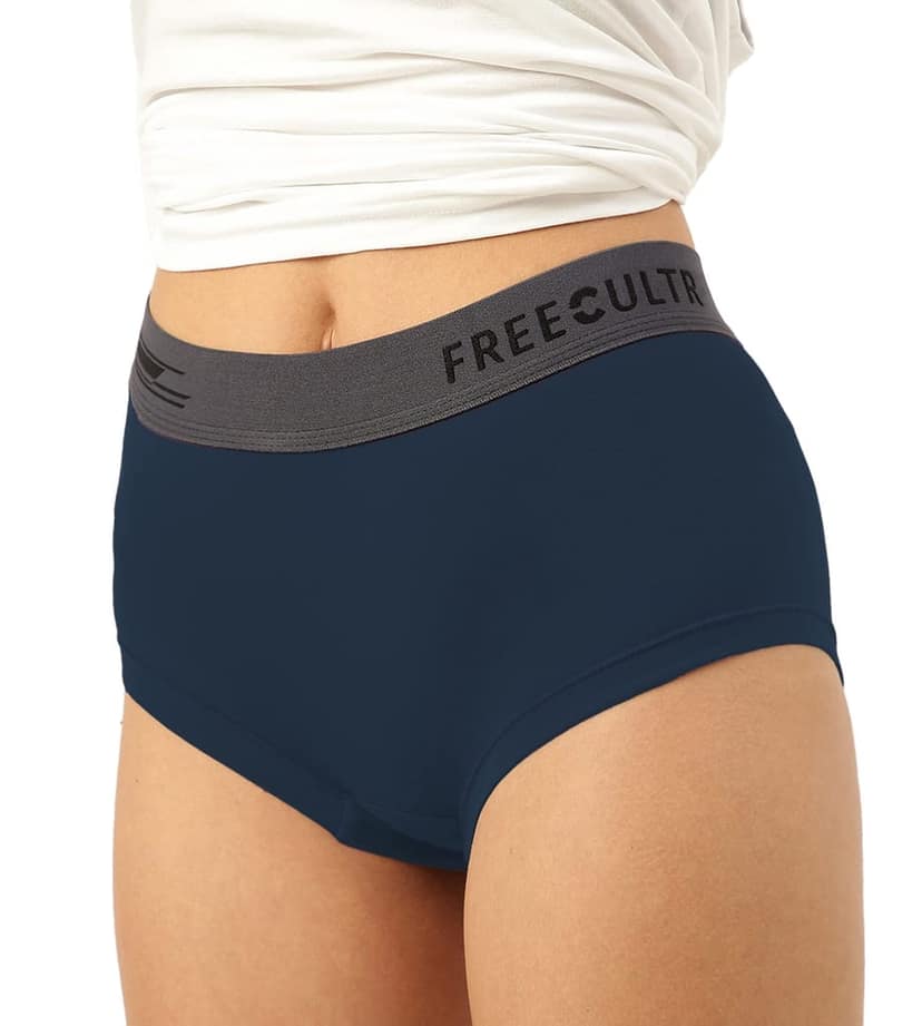 Freecultr Women's Underwear Antibacterial Micromodal Airsoft | Boxer Brief - Non-Itch, No Chafing, Sweat-Proof Comfort Pack of 1-Prussian Blue view 3