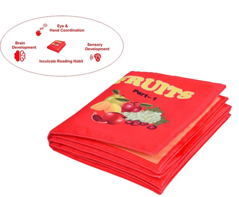Skyculture� Fruits Soft Cloth Book for Babies, Baby Learning Fabric Book, Early Education Toy Lightweight and Foldabel, Gift for Babies Infants Toddlers - Part 1 for Kids view 2