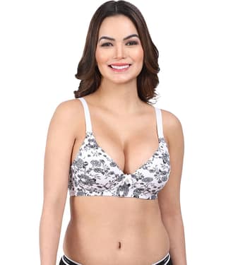 AMOUR SECRET Pack of 1 Lycra Lightly Padded Everyday Bra For Women ( White )