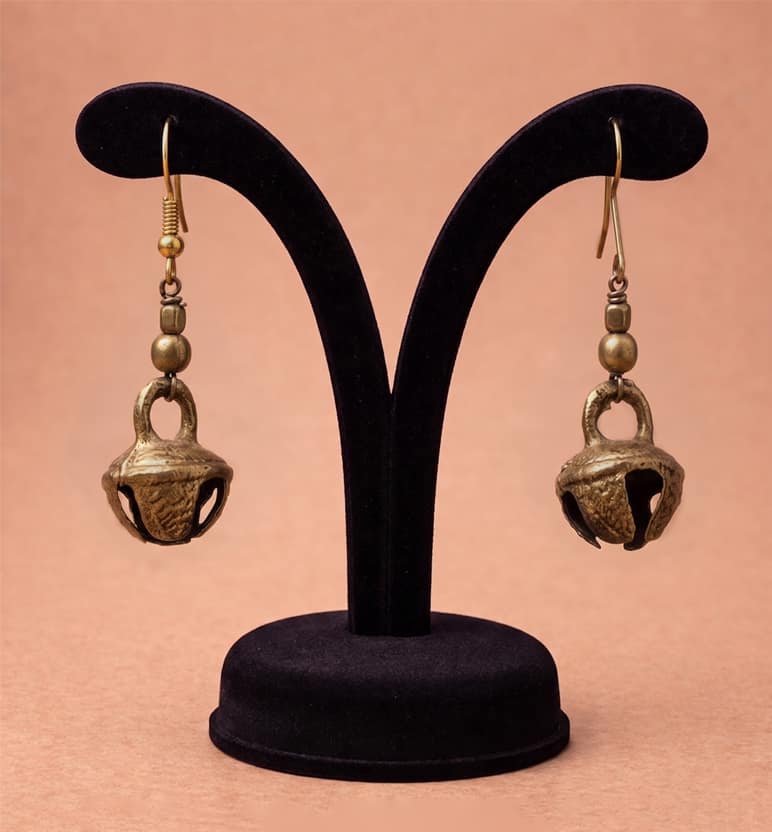 Handcrafted Bell Metal Ghungroo Necklace Set – Antique Finish view 3