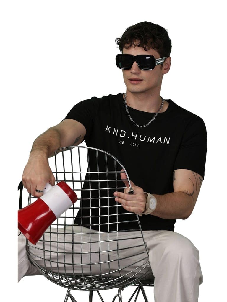 Cotton Black Kind Human T-Shirt view 7