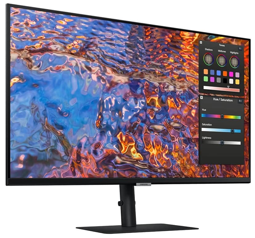 Samsung32-Inch UHD Resolution Monitor with IPS Panel, USB Type-C, HDR 600 Support,DCI-P3 98%, Matte Display, 3-Sided Borderless Design, Height Adjustable, eyecomfort, Energy Saving (LS32B800PXWXXL)