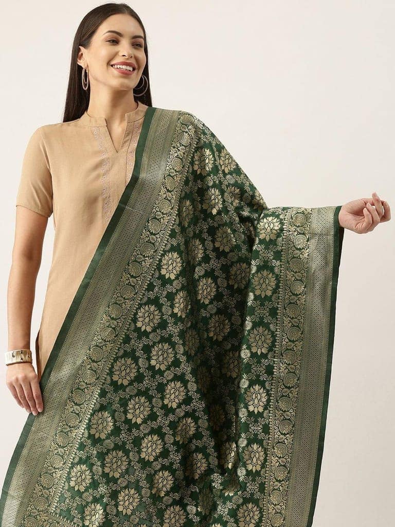 Women's Fancy Woven Banarasi Silk Dupatta view 2