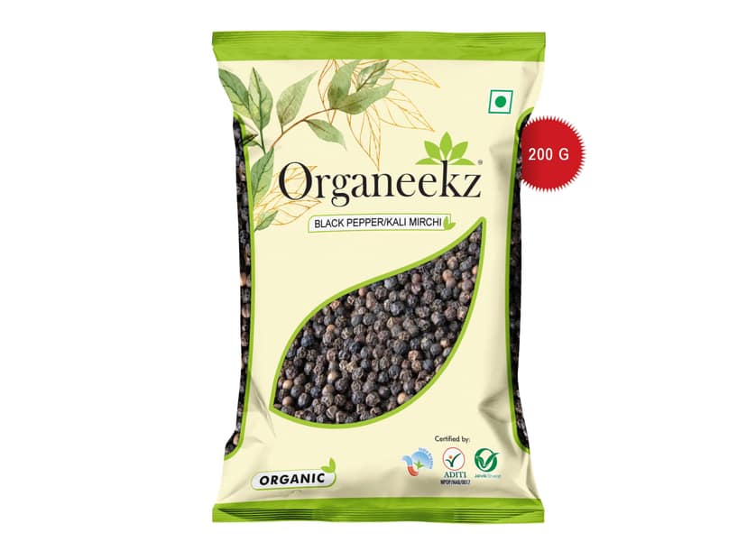 Organeekz Black Pepper (Kali Mirch) - 200 Gram
