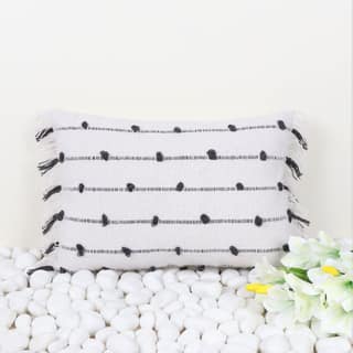 Indihomecraft Handicraft Cotton Cushion Cover | Hand Stitched Embroidery | Decorative Boho Cushion Cover for Sofa Couch Swing Chair Living Room & Bedroom 14 x 20 Inches, Pack of 1