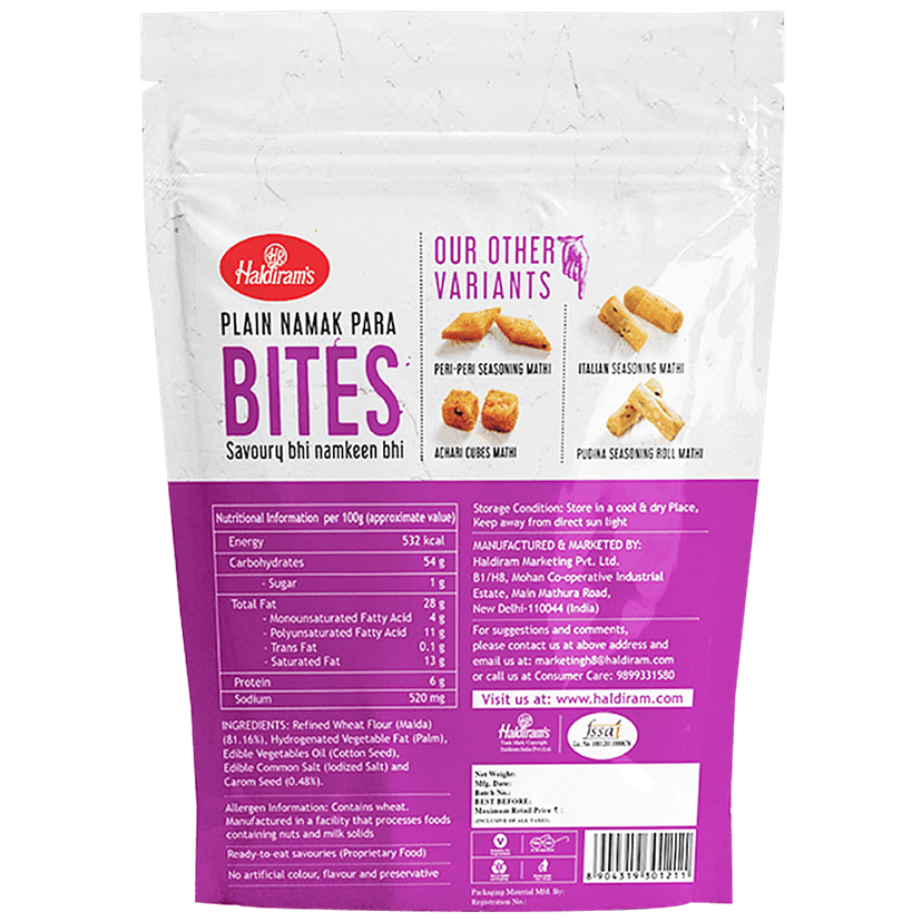 Haldiram Plain Namak Para Bites, 250 G view 2