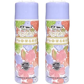Ossa Vision Flowers Body Spray For Women Musky Floral And Citrusy Long Lasting Aroma 200ml Each (Pack of 2)