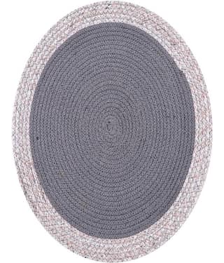 LADLI JEE Cotton Colorblock Round Table Mats 31 cm 31 cm Pack of 1 - Gray