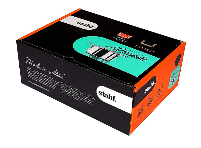 Stahl Artisan Triply Stainless Steel Casserole with Lid | Premium Induction-Friendly Cook & Serve Casserole (Size - 28cm-7.2ltr) by Mahavir Home Store view 2