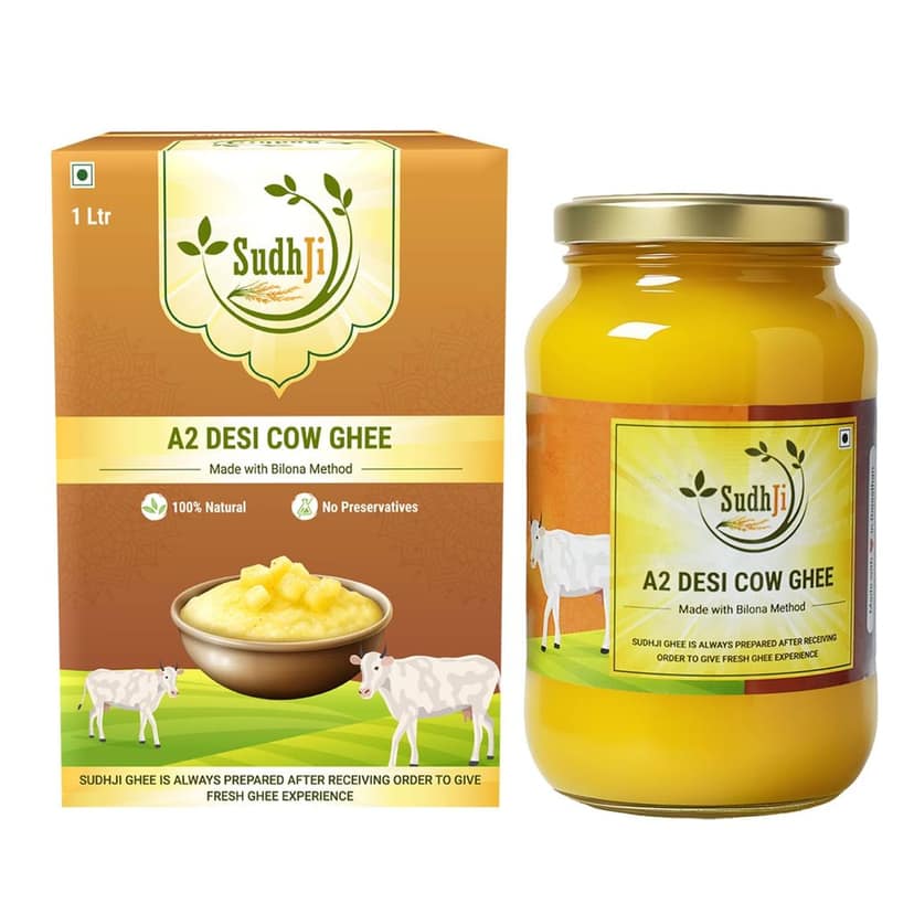 SUDHJI A2 Desi Cow Ghee | Traditional Bilona Method | Ayurvedic Ghrita