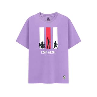 KUCHU Kids’ Unisex T-Shirt“Rock n Roll” Digital Print | Soft Cotton-Modal Blend | Breathable, Comfortable & Durable Casual Wear for Boys & Girls