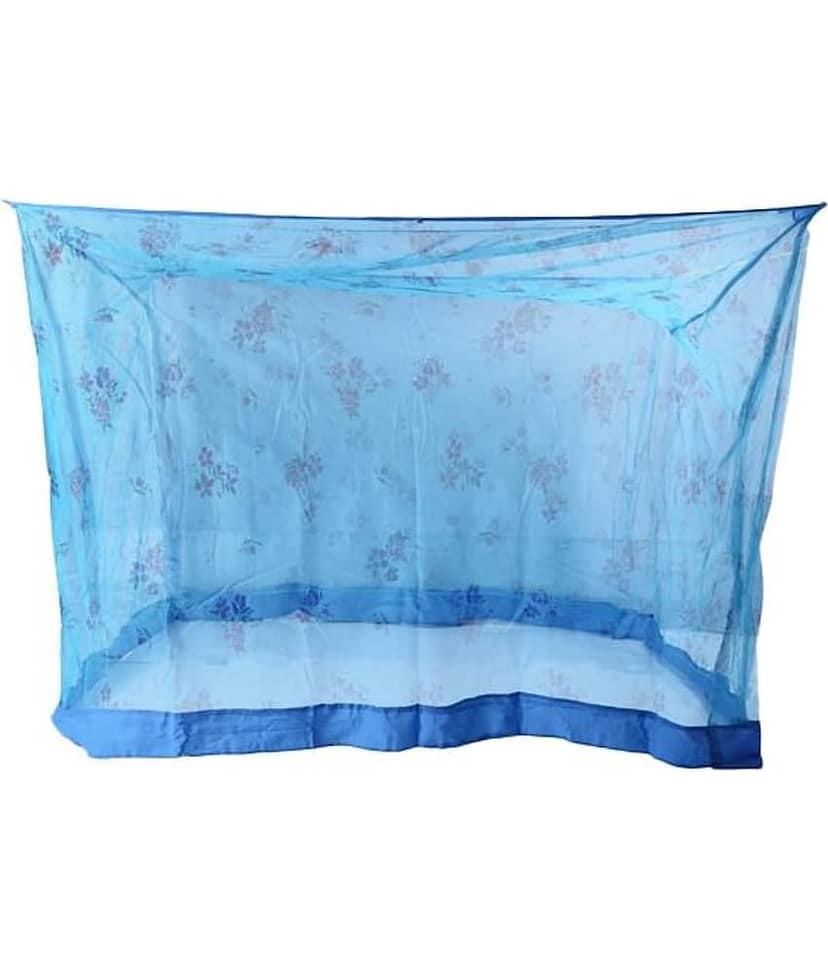 Riddhi Mosquito Net, Machardani Blue Polyester Mosquito Net, Machardani with Border