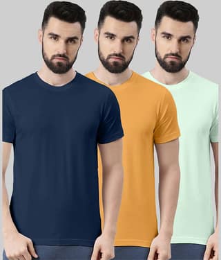 Veirdo Pack of 3 100% Cotton Regular Fit Men's T-Shirt ( Green )