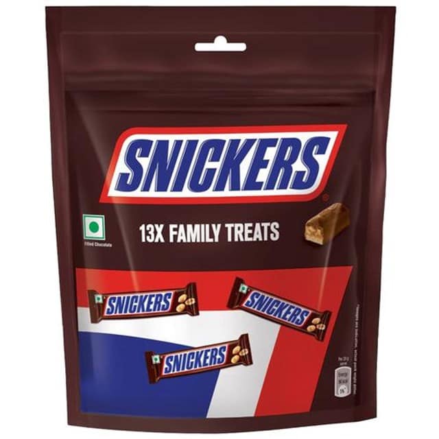 Snickers Family Treats Peanut Chocolate Bars, 156 G Pouch