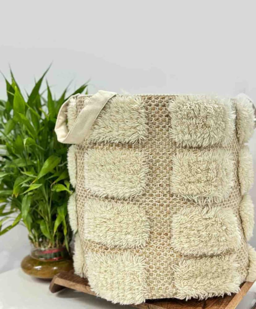 Beige Pom Pom HandBag For Women view 2