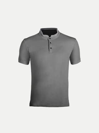 Men Black Cotton Polo collared T-shirt