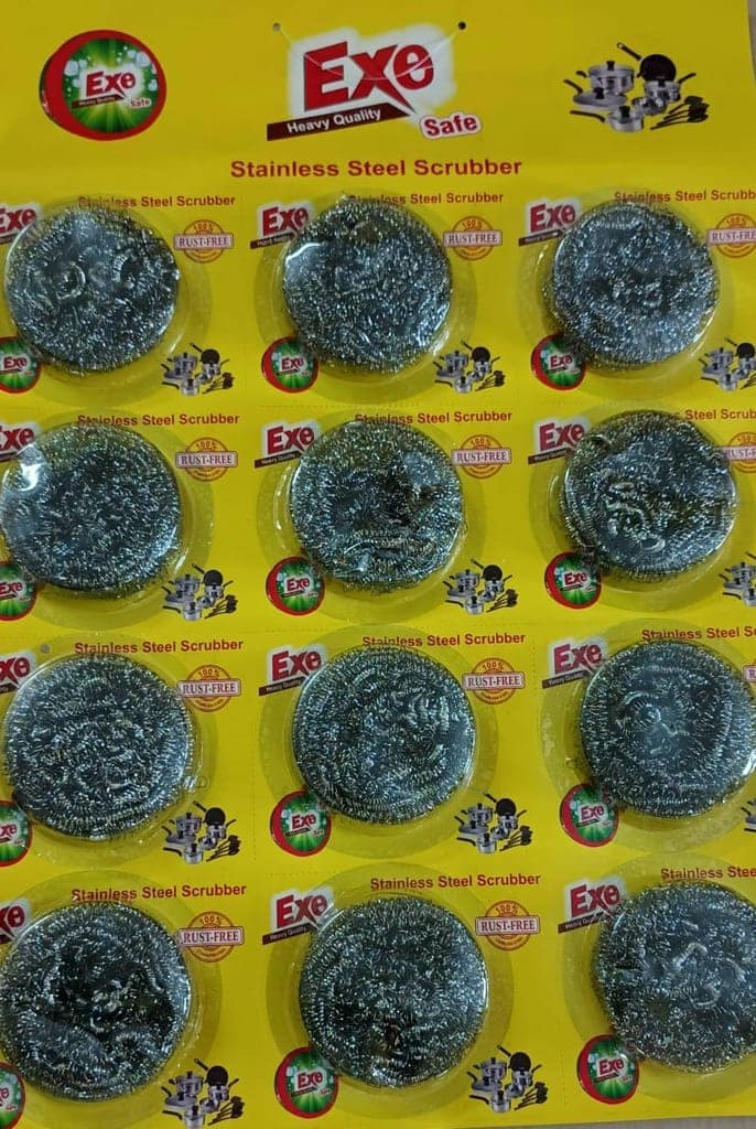 KAVALI Exe Heavy Quality Safe Stainless Steel Scrubber - 12 Pack