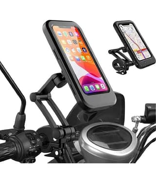 HINGOL Bike Phone Mount Waterproof Cell Phone Holder 360 Rotation Motorcycle Smartphone Case Universal Bicycle Handlebar Sensitive Touch Screen Fit Below 4-7.2 Inches Smartphone