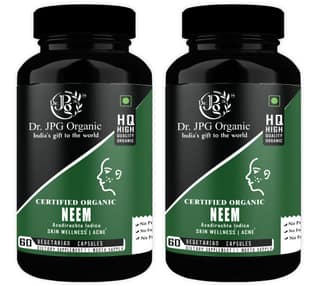 Dr. JPG Organic herbals Neem Capsules For Skin Wellness & Acine 60 Veg. Capsules | INDIA ORGANIC Certified (Pack Of 2)