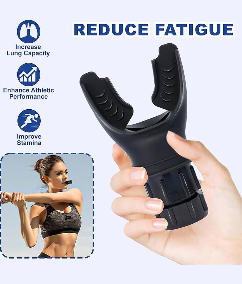 Breathing Exercise Trainer Machine for Lungs, Lung Capacity Enhancer Exerciser Equipment Respiratory Muscle Trainer Device Increased Sports Breathing Ability Fitness Men Women view 2