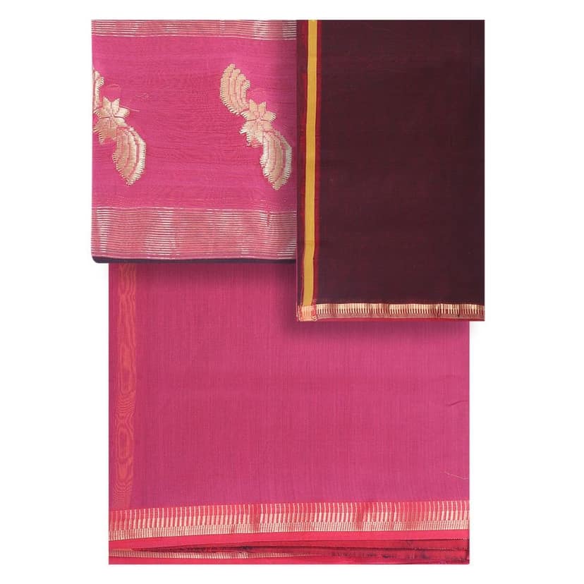 HANDLOOM MAHESHWARI 03 PCS TRADITIONAL SUIT (SKU - 3S0105050422 Suit 09) view 4