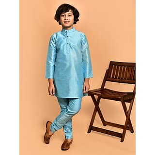PrintCultr Boys Festive & Party Kurta and Pyjama Set (Blue)