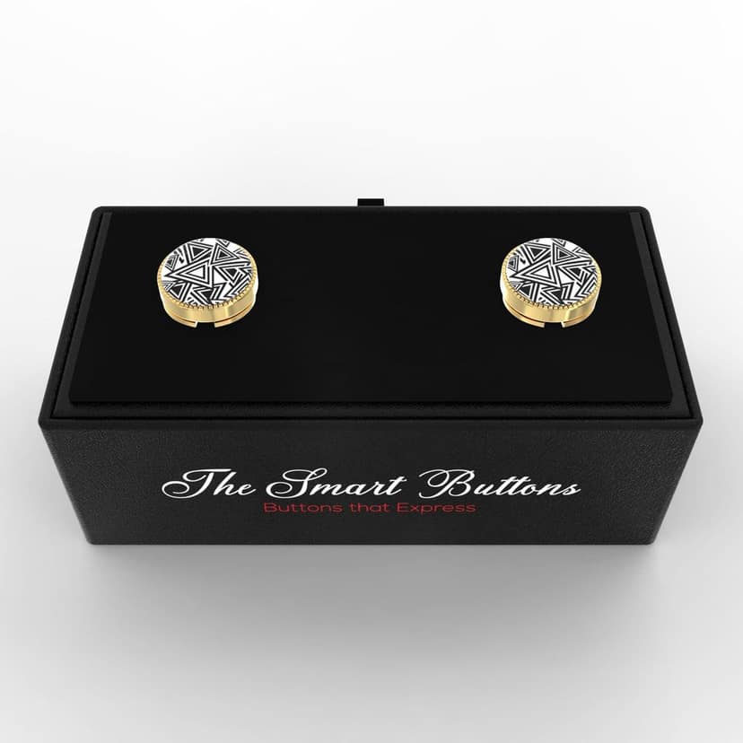 The Smart Buttons - Shirt Button Cover Cufflinks for Men - Glow In The Dark Design Pattern view 9