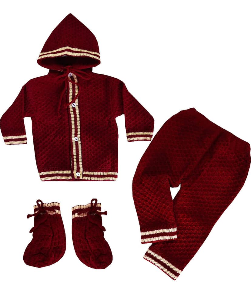 LITTLE PANDA Single Unisex for Baby Woollen Pullover ( Peach )