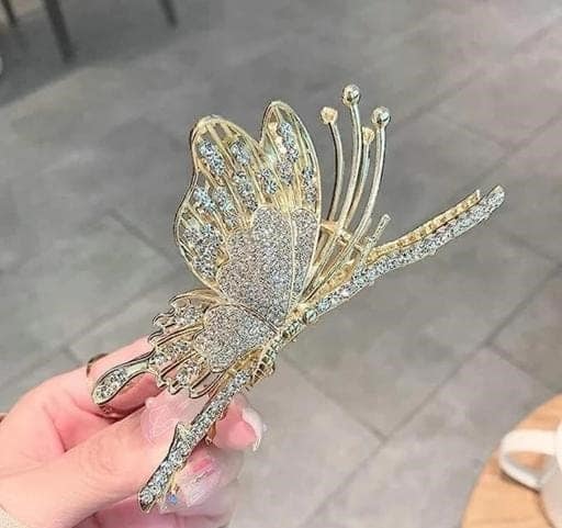 Elegant Butterfly Crystal Metal Hair Claw Clip view 3