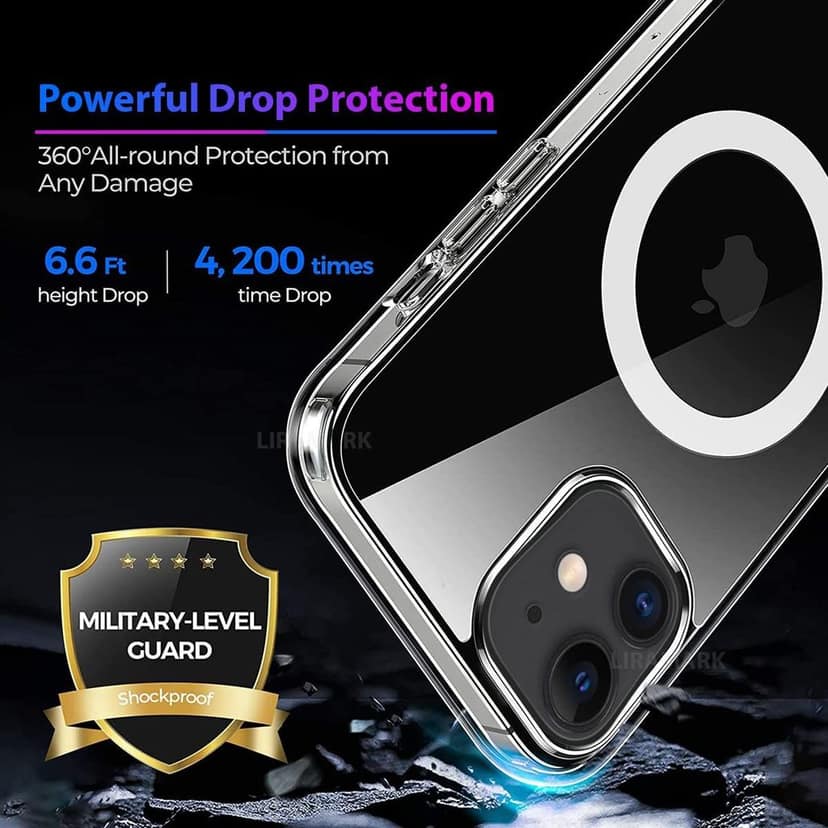 LIRAMARK Magnetic MagSafe Compatible Protective Clear TPU Case for Apple iPhone 11 (Transparent) view 5