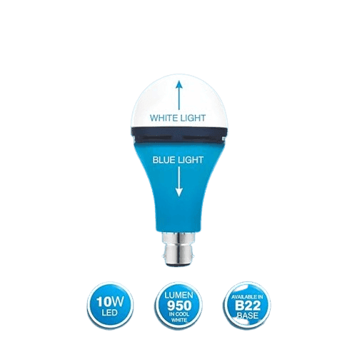 10W Up Down Glow White & Blue 3 Modes led Bulb view 2