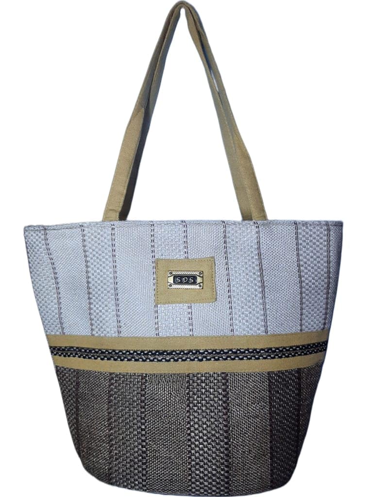 SS Eco-Life Appealing Jute Handbag for Women for Shopping, Party and Office. Dual Colour Mixup.