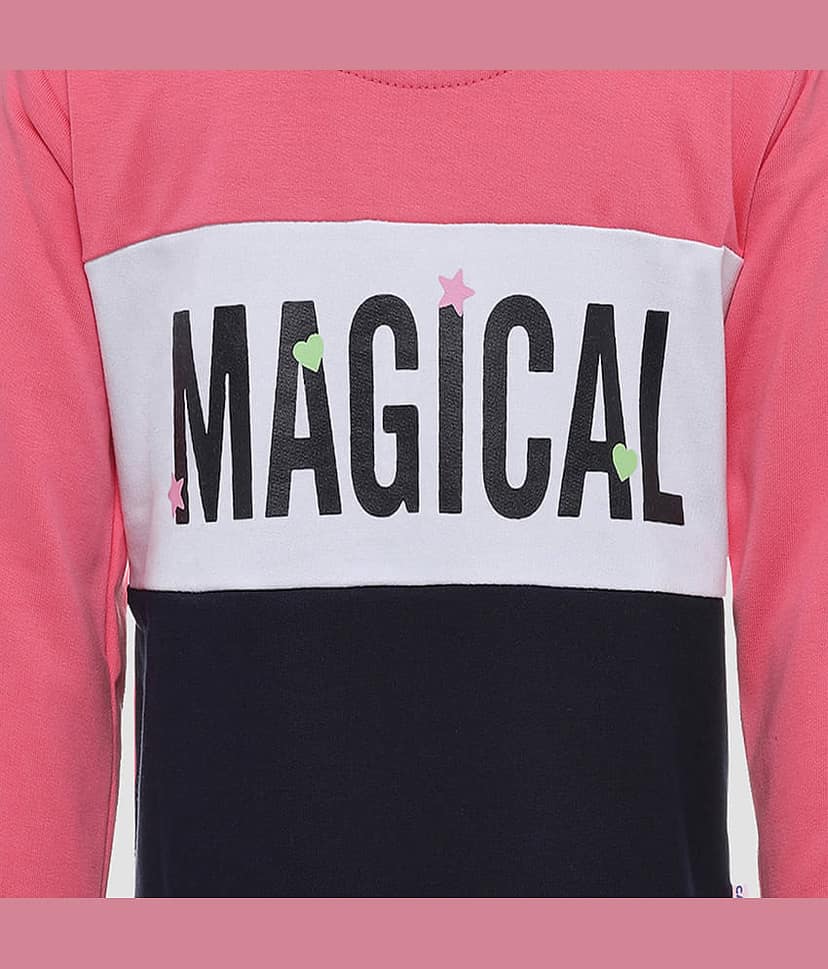 CATCUB Single Girls Cotton Blend Sweatshirt ( Navy ) view 2