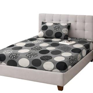 Modern Fitted Single Bed Sheet with Pillowcase - Stylish Circular Design