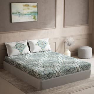 DDECOR - Maxima Collection 100% Cotton Ethnic Pattern 136TC Super King |274 CM X 274 CM| Green