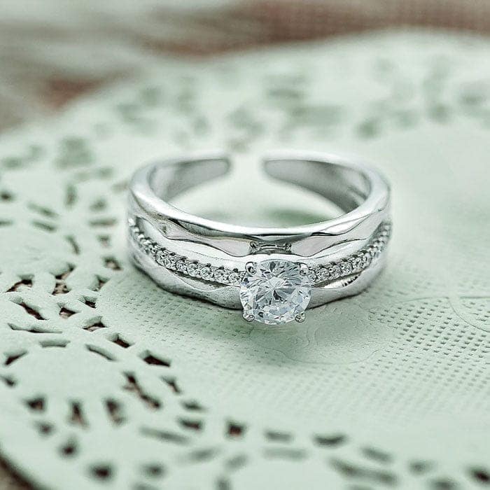Silver Crystal Queen Ring view 3