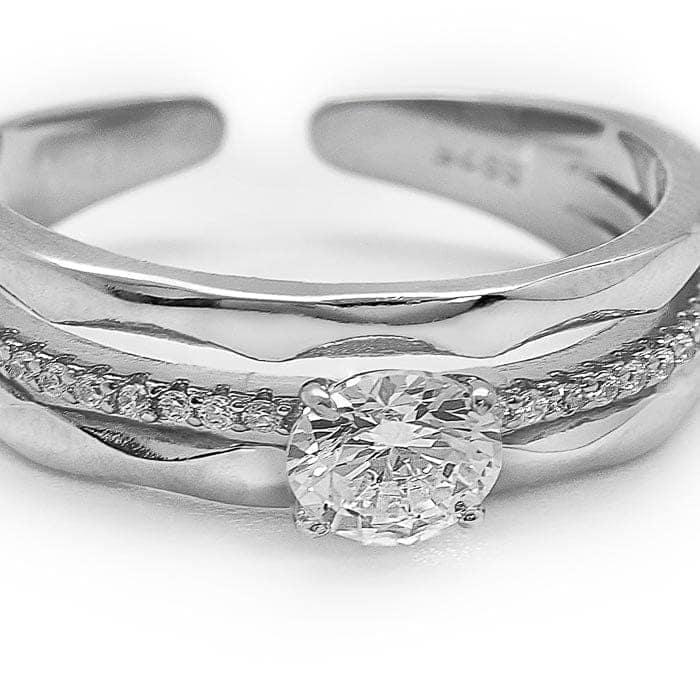Silver Crystal Queen Ring view 4