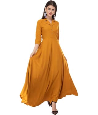 TOGZZ Women Crepe A-line Dress ( Yellow )