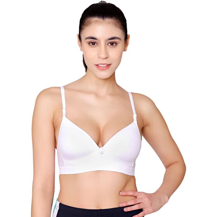 Bodycare Cotton Spandex Padded Non wired Tshirt Bra-Pack of 3 view 2