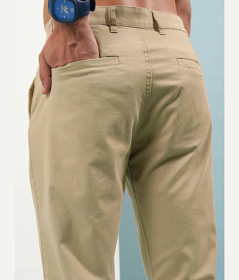Highlander Tapered Men's Chinos - Beige ( Pack of 1 ) view 5