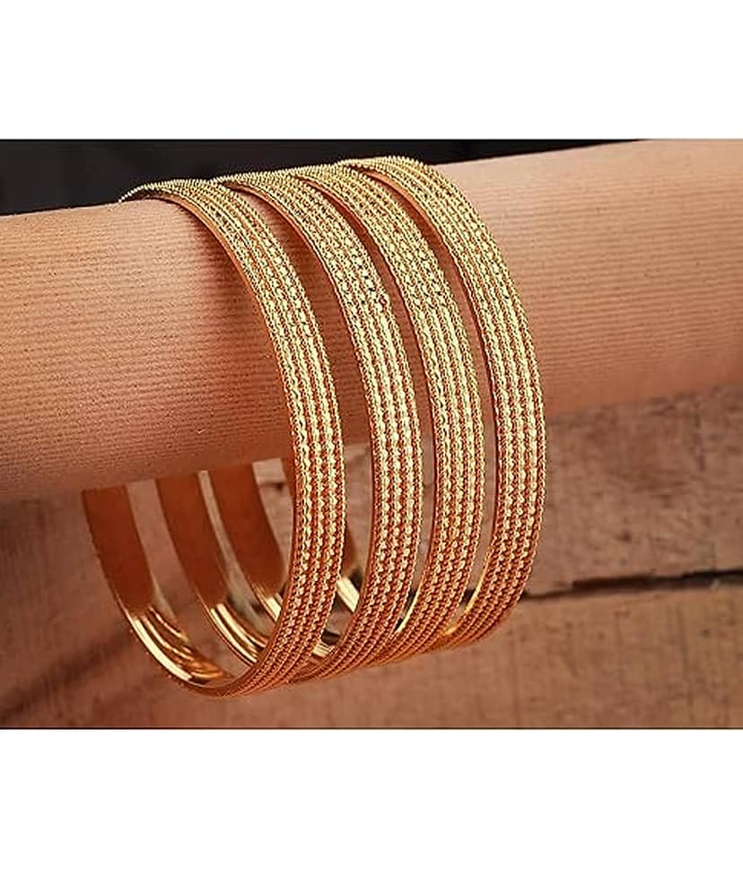 JFL - Jewellery For Less Gold Bangle Set ( Pack of 4 ) view 2